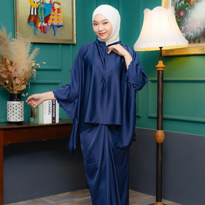 BAJU KURUNG MULBERRY SILK BATWING KAIN PARIO FREE SAIZ