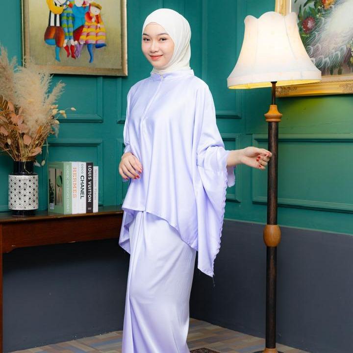 BAJU KURUNG MULBERRY SILK BATWING KAIN PARIO FREE SAIZ