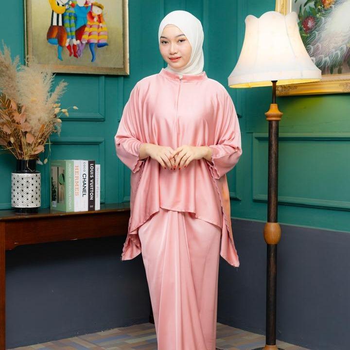 BAJU KURUNG MULBERRY SILK BATWING KAIN PARIO FREE SAIZ