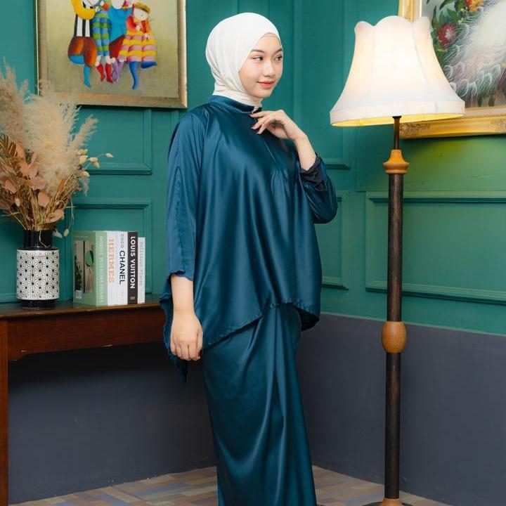 BAJU KURUNG MULBERRY SILK BATWING KAIN PARIO FREE SAIZ