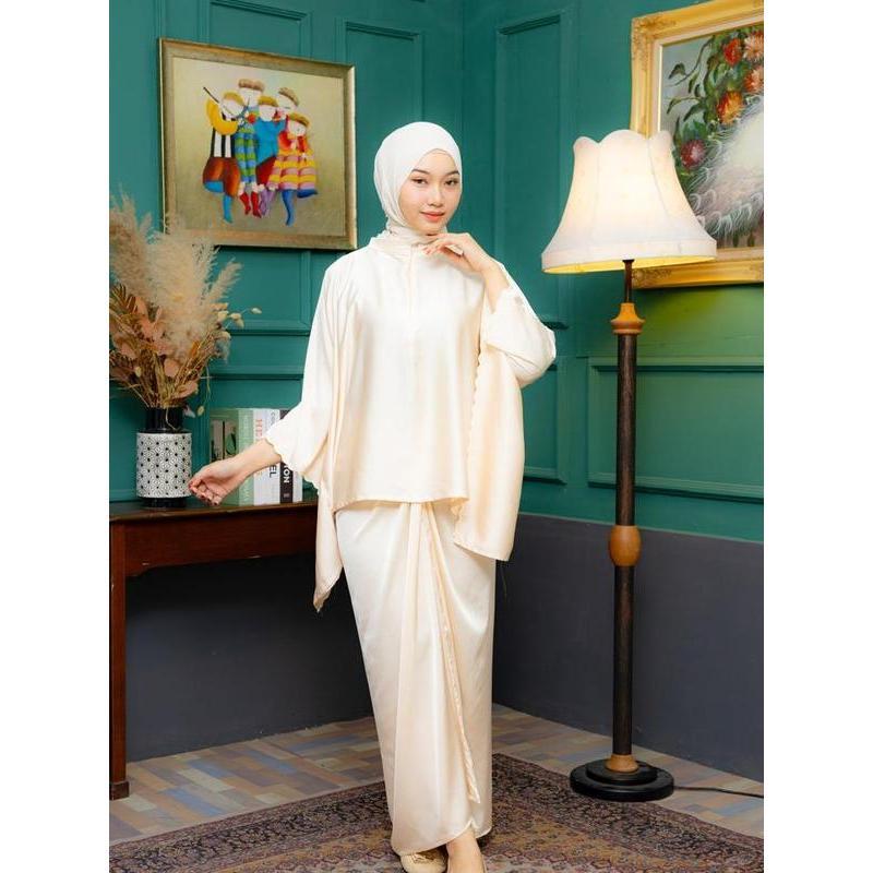 BAJU KURUNG MULBERRY SILK BATWING KAIN PARIO FREE SAIZ