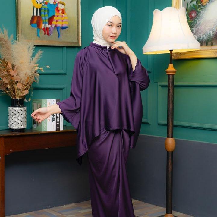 BAJU KURUNG MULBERRY SILK BATWING KAIN PARIO FREE SAIZ