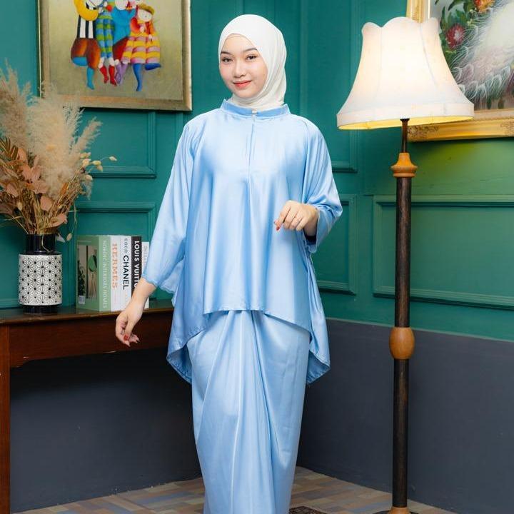 BAJU KURUNG MULBERRY SILK BATWING KAIN PARIO FREE SAIZ