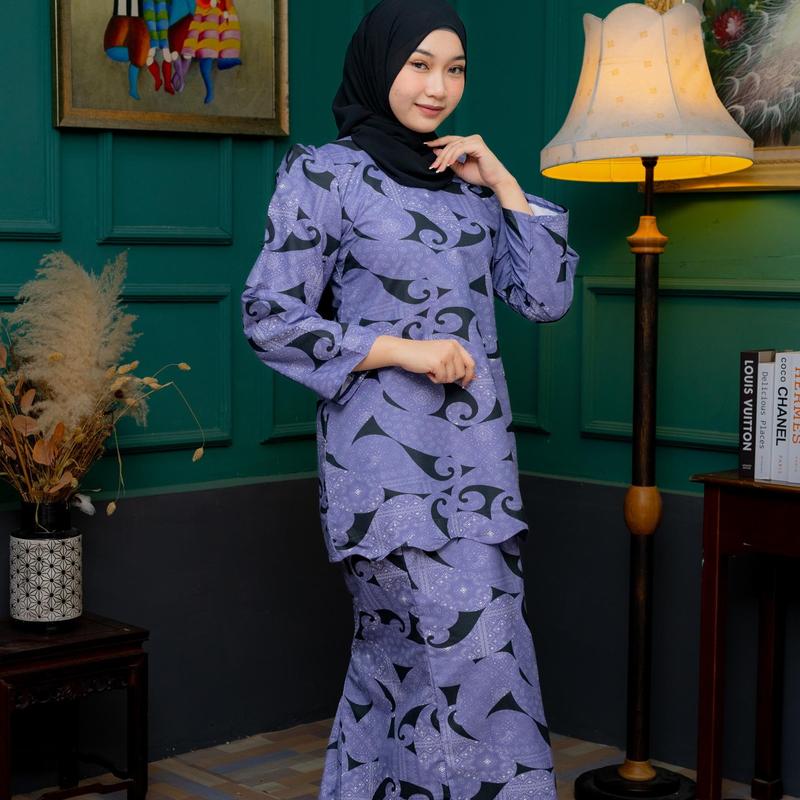 MINI KURUNG SWISS COTTON PRINTED Baju Kurung Set