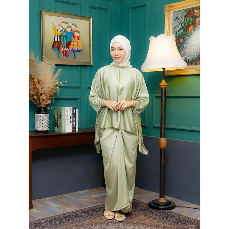 BAJU KURUNG MULBERRY SILK BATWING KAIN PARIO FREE SAIZ